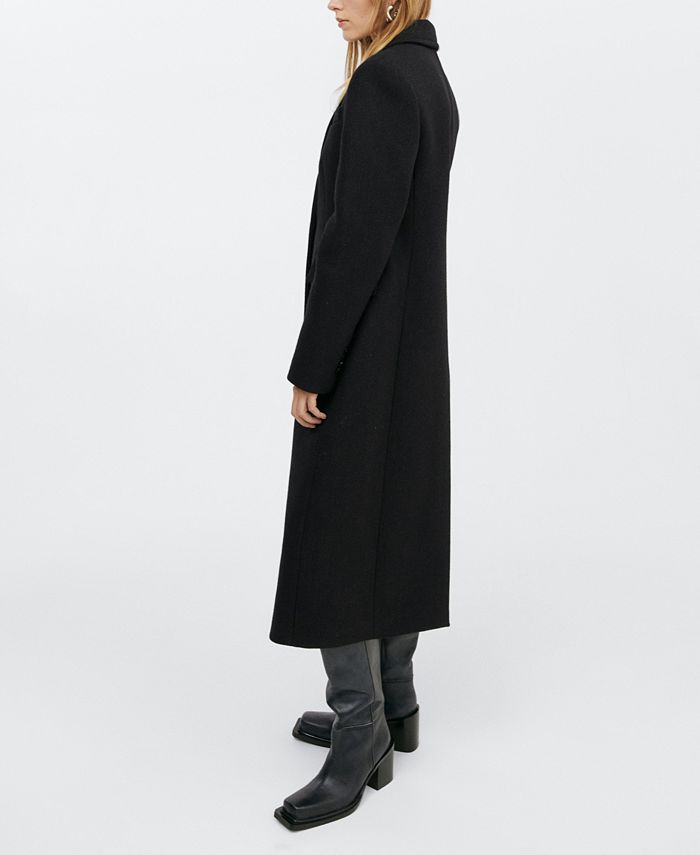 MANGO Women's Embossed Lapel Wool Coat Macy's