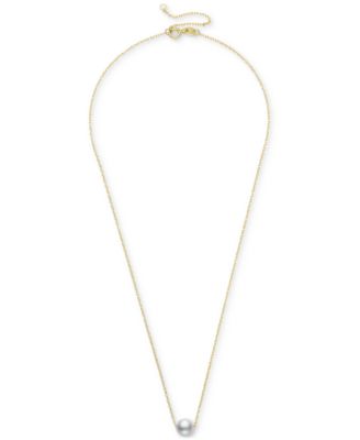 Cultured Freshwater Pearl (7mm) Slide Pendant Necklace, 16" + 2" extender