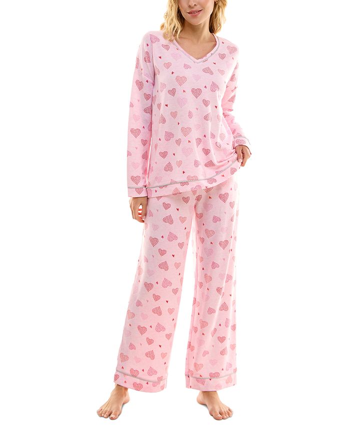 Roudelain Women's 2-Pc. Printed Butter Knit Pajamas Set - Macy's