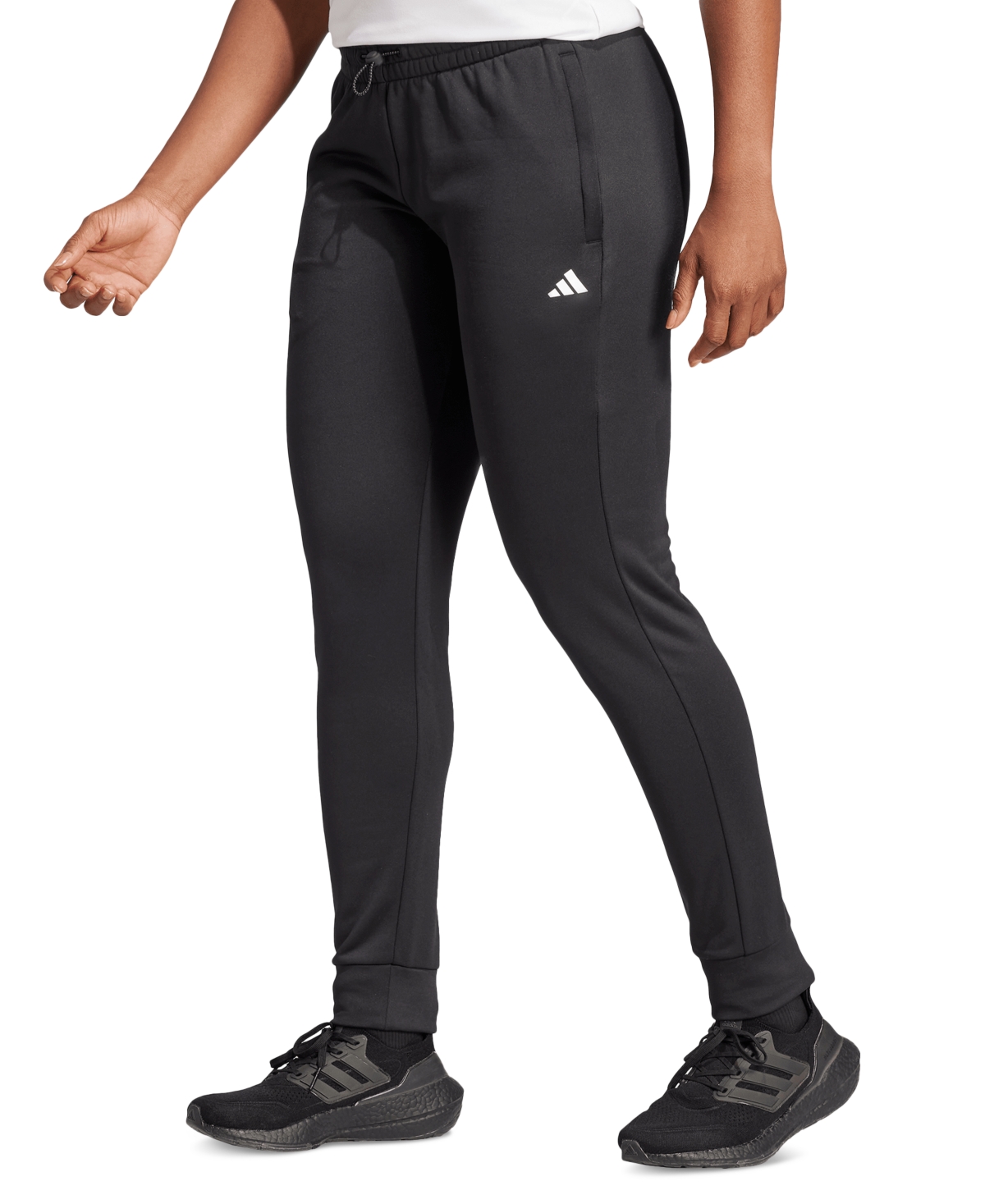 Adidas Originals Women's Game & Go Moisture-wicking Performance Fleece Jogger Pants In Black,white