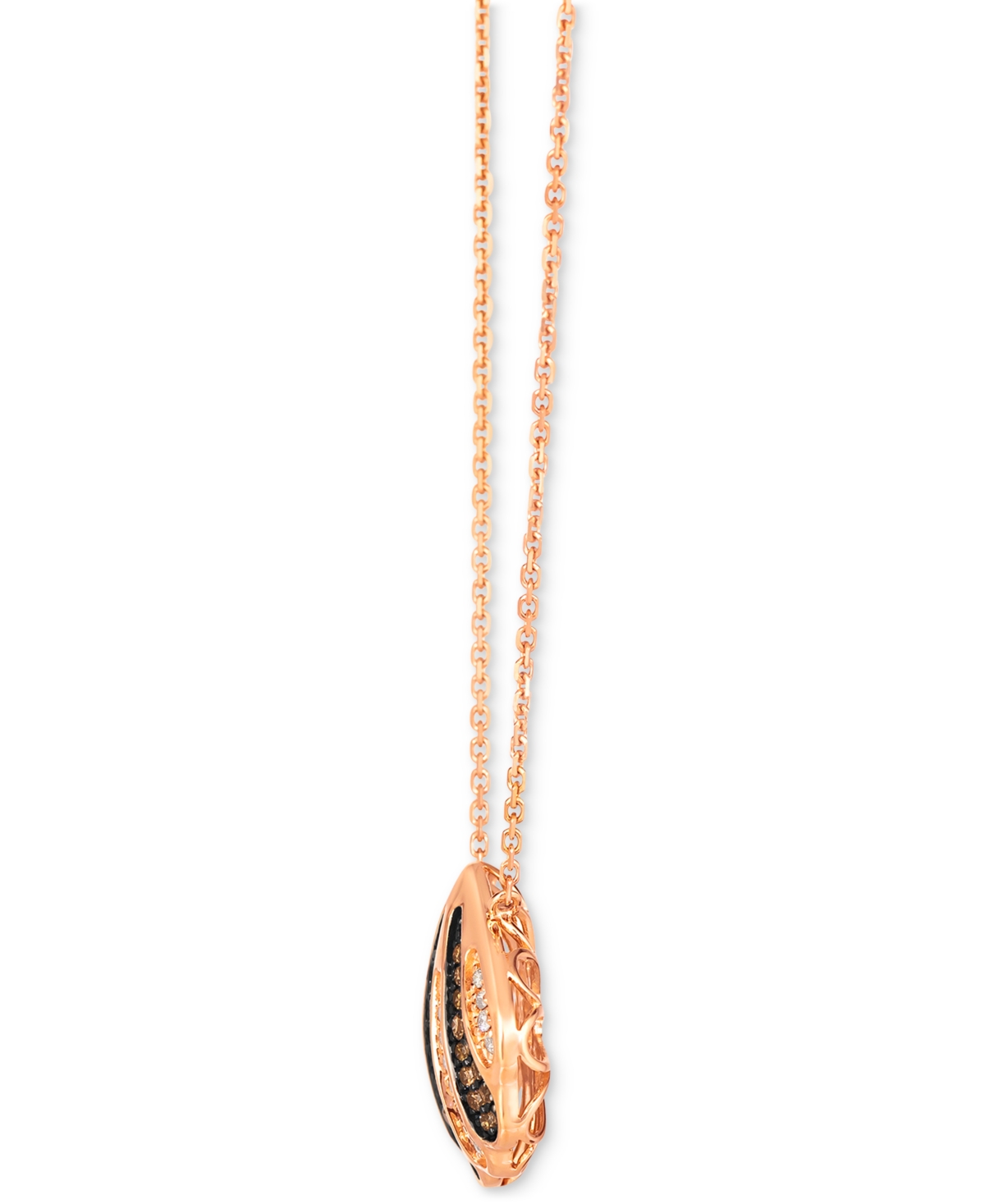 Le Vian Chocolate Diamond & Nude Diamond Shell 19" Adjustable Pendant Necklace (5/8 Ct. T.w.) In 14k Rose Go
