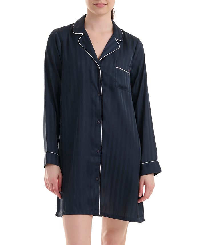 Tommy Hilfiger Women's Shadow Stripe Sleepshirt - Macy's