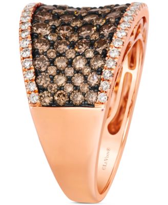 Chocolate Diamond & Nude Diamond Concave Ring (3 ct. t.w.) in 14k Rose Gold