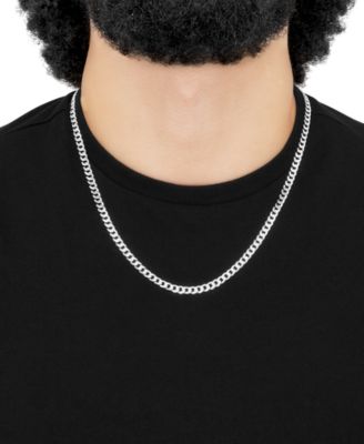 Flat Curb Link 22" Chain Necklace (5mm) in 18k Gold-Plated Sterling Silver or Sterling Silver