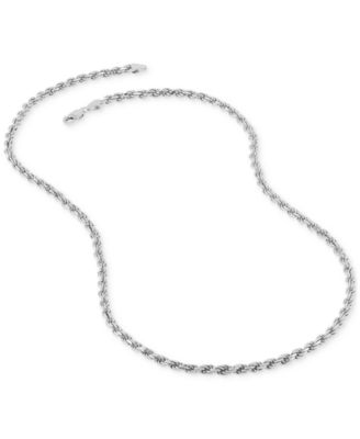 Rope Link 24" Chain Necklace in Sterling Silver