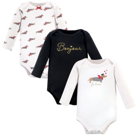 Боди Baby Triple, длинный рукав, хлопок — Hudson Baby, цвет: Bonjour Dachshund