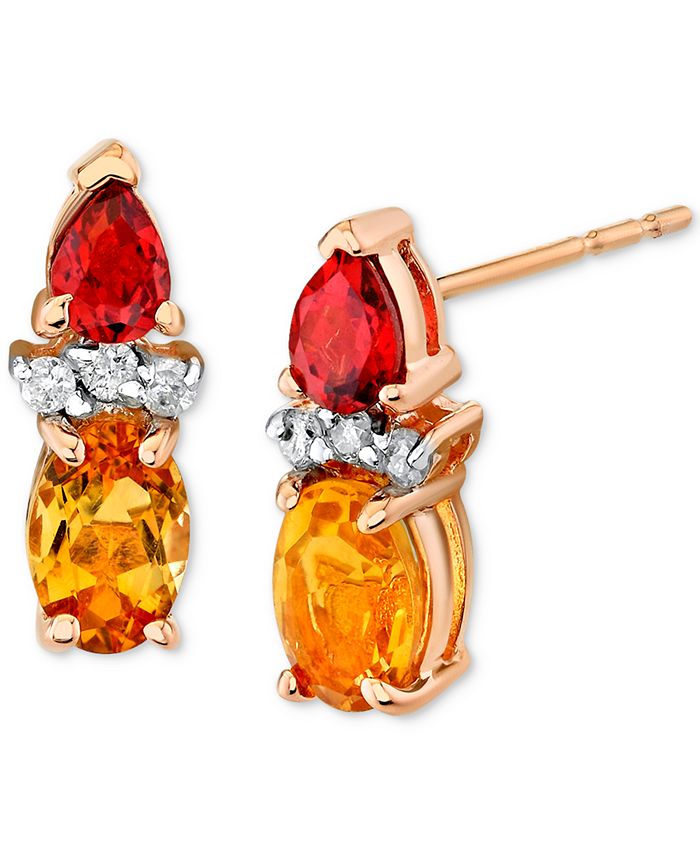 Macy s Citrine 7 8 ct. t.w. Garnet 1 2 ct. t.w. Diamond