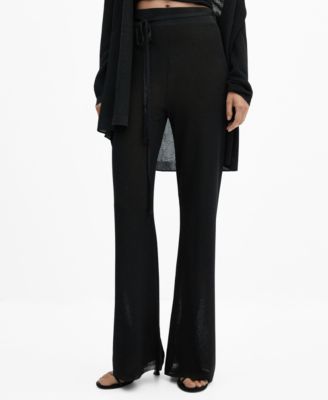 Women's Metallic Thread Flared Pants