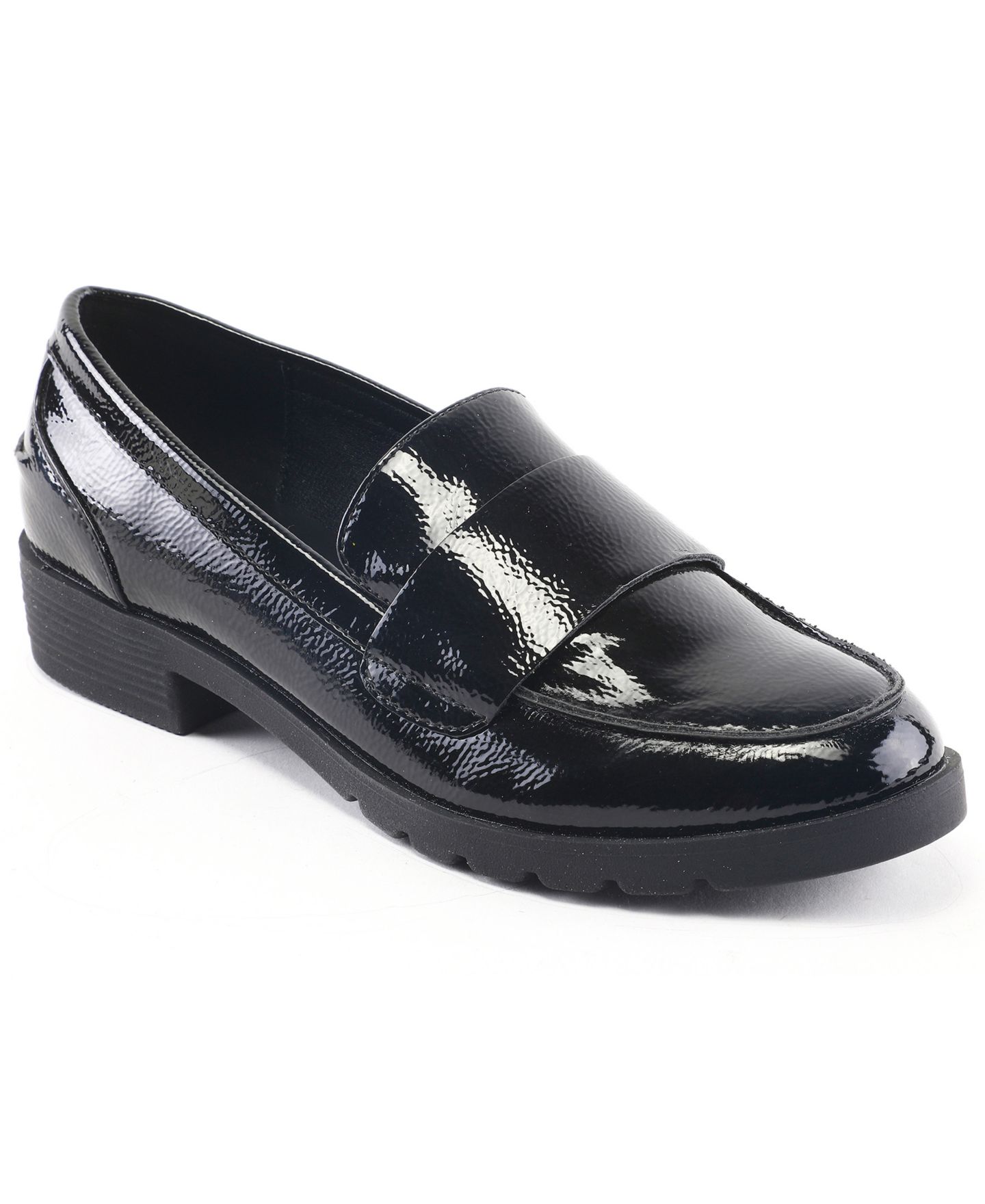 Женские туфли Kenneth Cole Reaction Fern Slip-On Loafer, цвет: Чёрный лаковый — фото 1