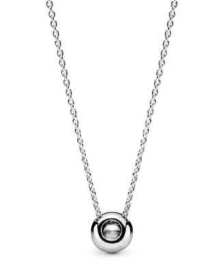 Timeless Sterling Silver Round Sparkle Cubic Zirconia Halo Necklace