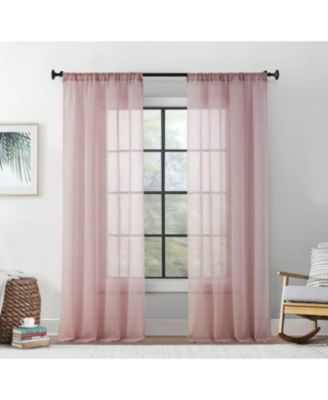 Penelope Faux Linen Textured Semi Sheer Privacy Sun Light Filtering Transparent Window Pocket Hole Thick Curtains Drapery Panels for Bedroom & Living Room, 2 Panels