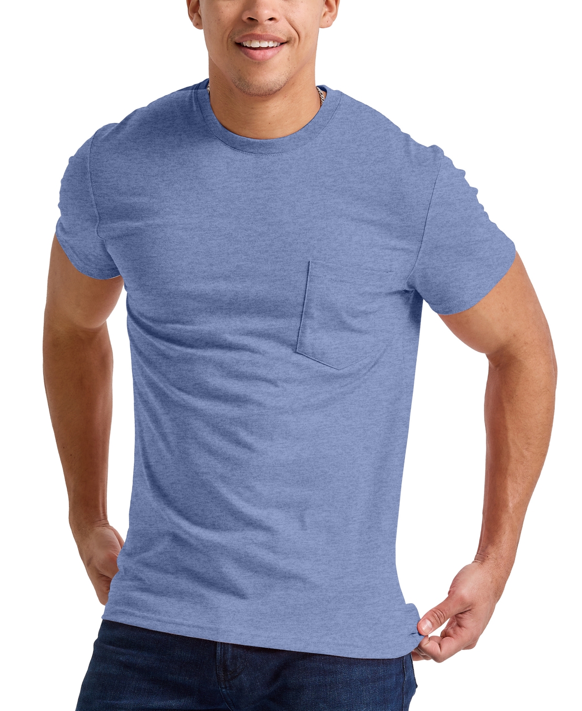 Men's Hanes Originals Tri-Blend Short Sleeve Pocket T-shirt - Eco White
