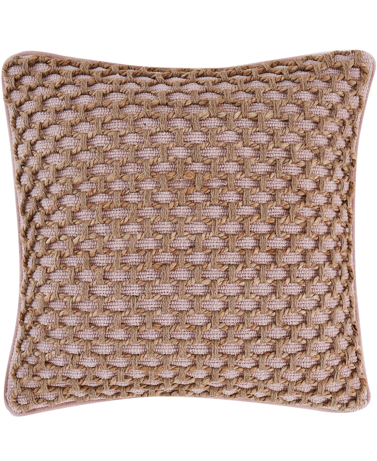 Boho Living Jada Jute Decorative Pillow, 20" X 20" In Blush Pink