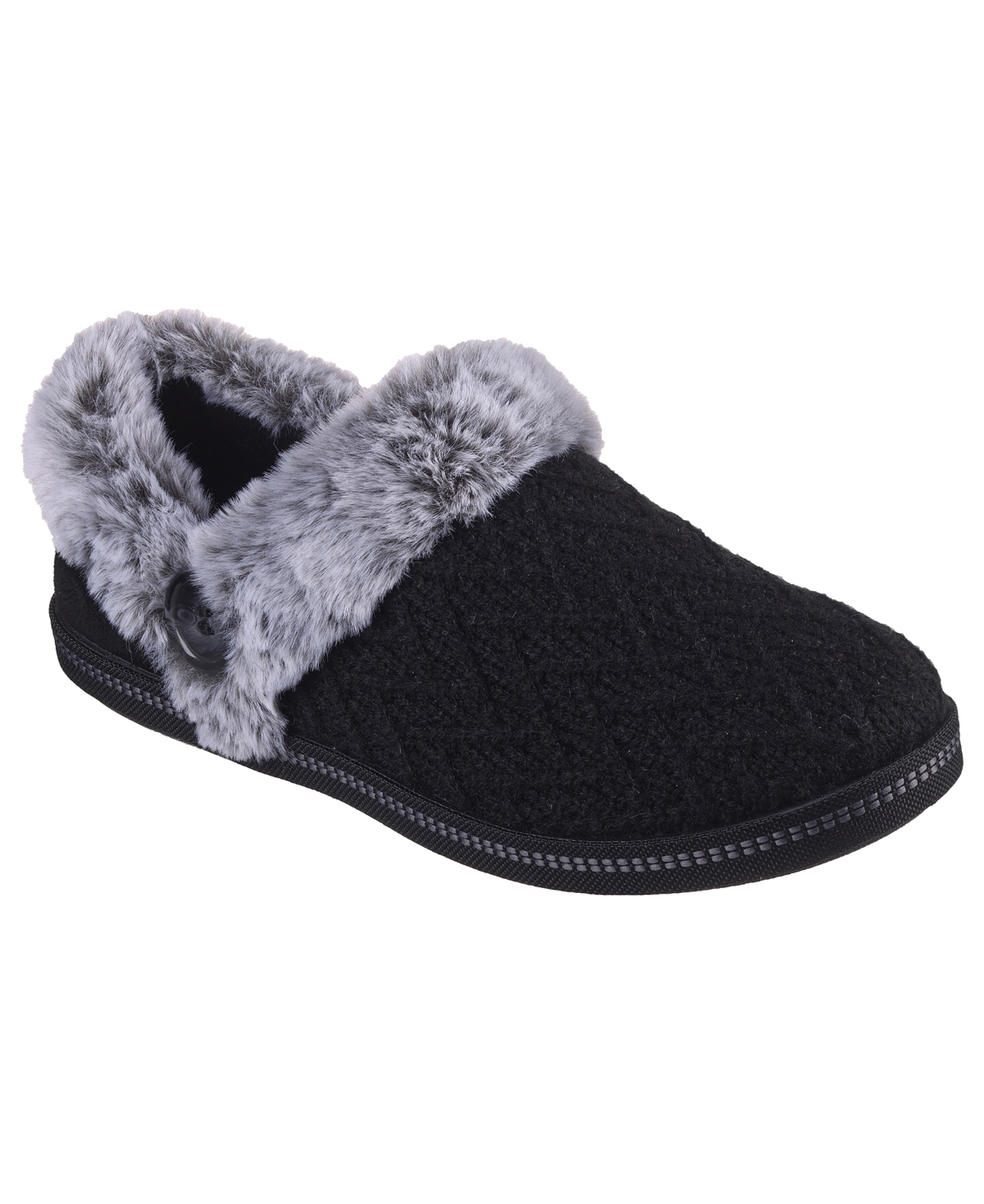 Women's Cozy Campfire - Bright Blossom Slip-On Casual Comfort Slippers from Finish Line - Black