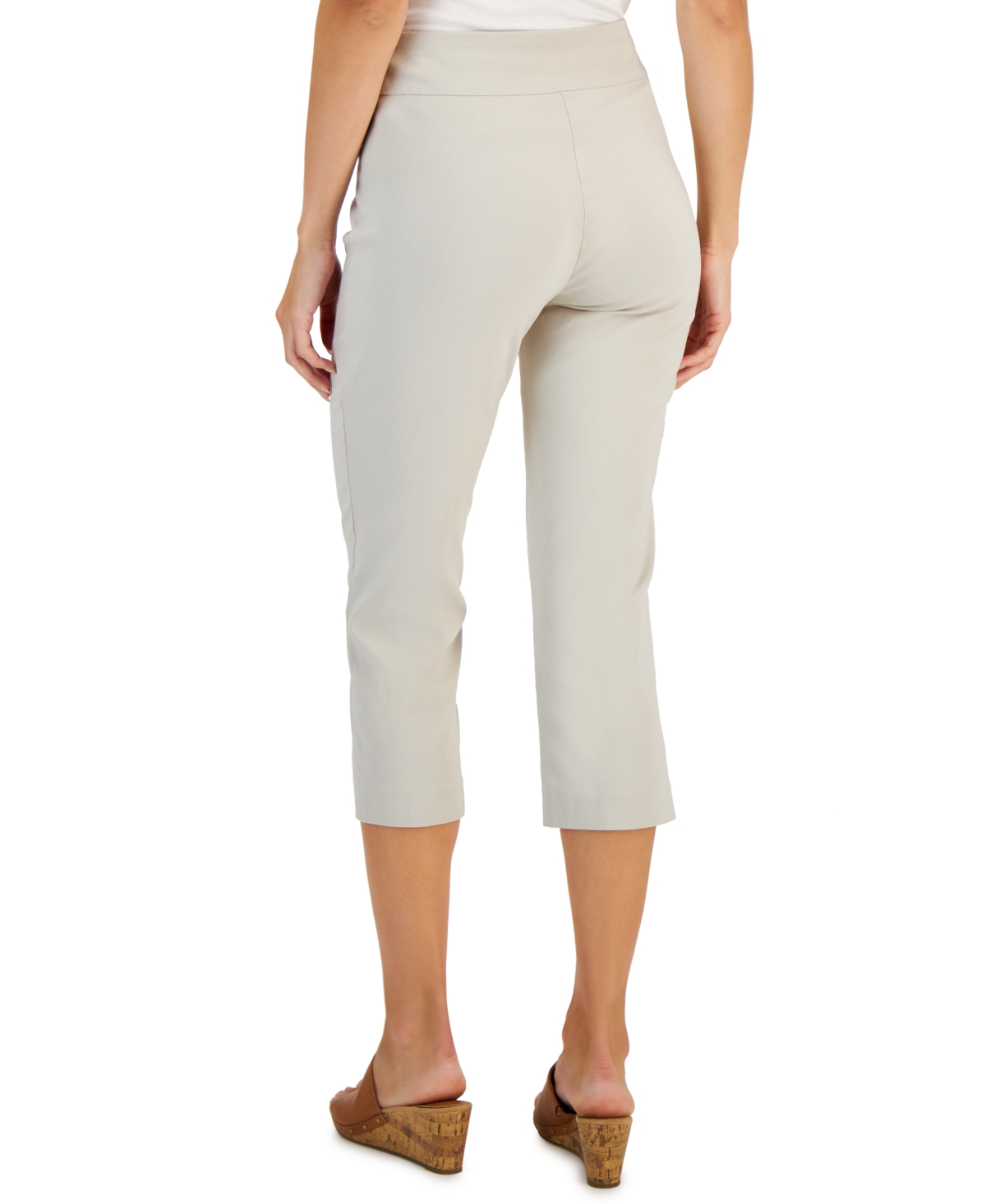 Jm Collection Women's Pull On Slim-Fit Rivet Detail Cropped Pants, Created for Macy's