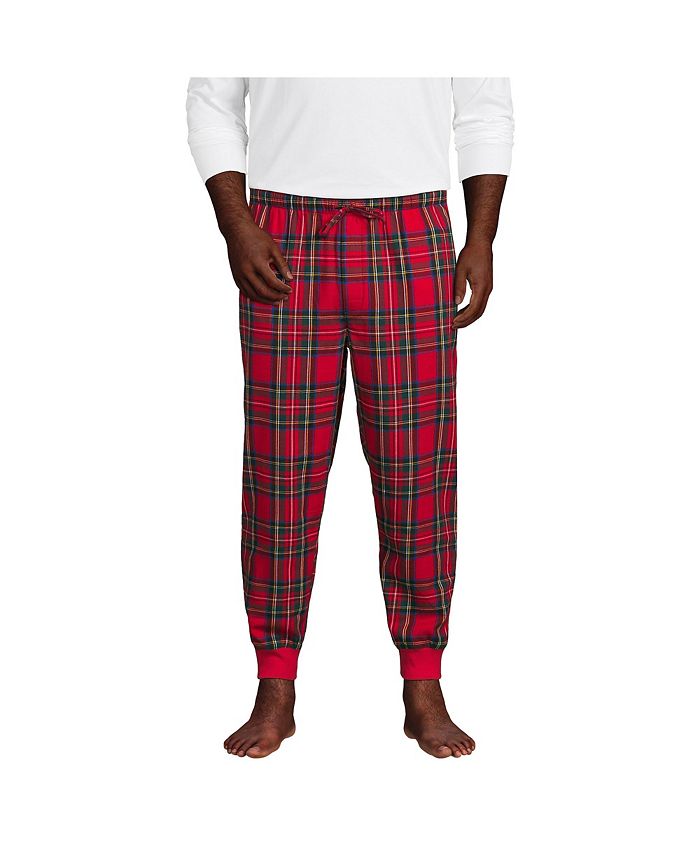 Lands' End Men's Flannel Jogger Pajama Pants - Macy's