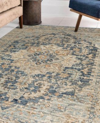 D Style Perga Prg3 Area Rug In Navy