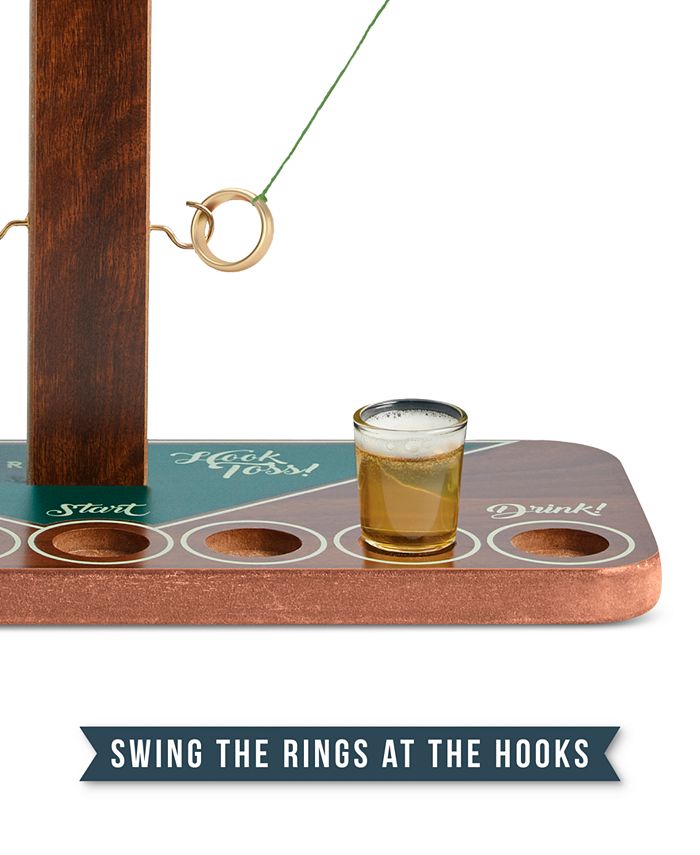 Hammer + Axe Vintage Ring Swing Drinking Game, Handcrafted Wood With