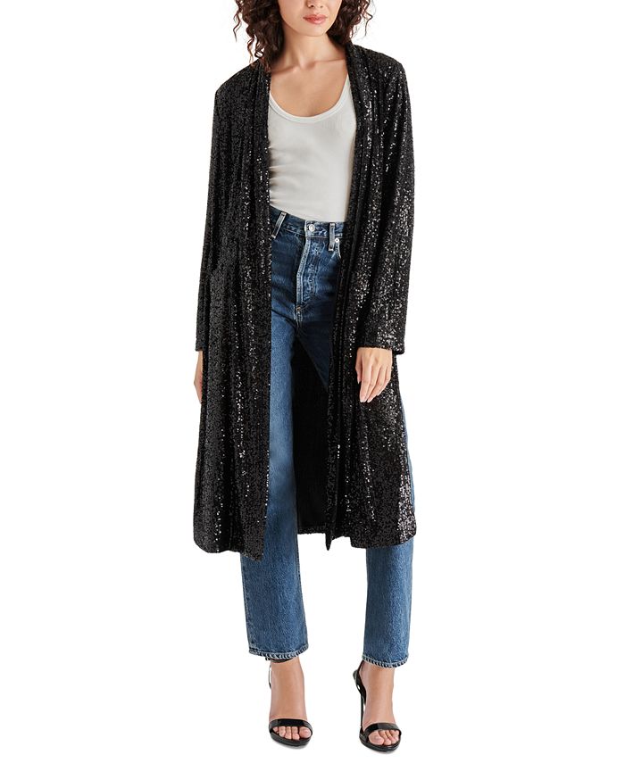 Steve Madden Women's Show Stopper Long Glitter Coat - Macy's