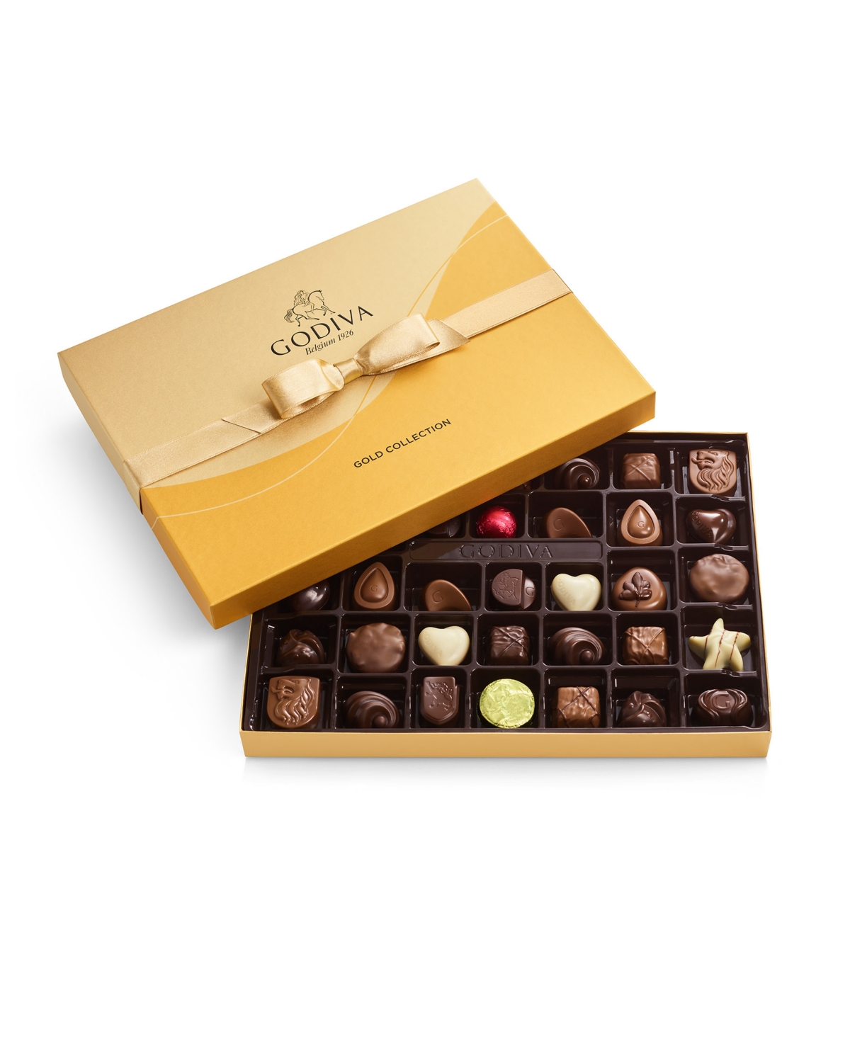 GODIVA ASSORTED CHOCOLATE GOLD-TONE GIFT BOX, 36 PIECE 