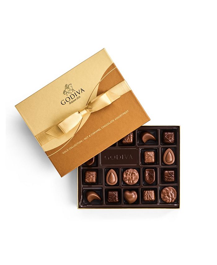 Godiva Chocolatier Assorted Nut and Caramel Chocolate GoldTone Gift