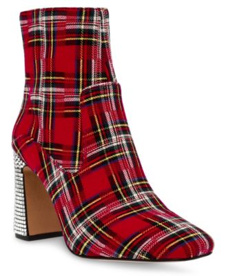 Red hot sale plaid booties