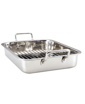 Classic Series Stainless Steel 17" x 12.25" Roaster with Rack