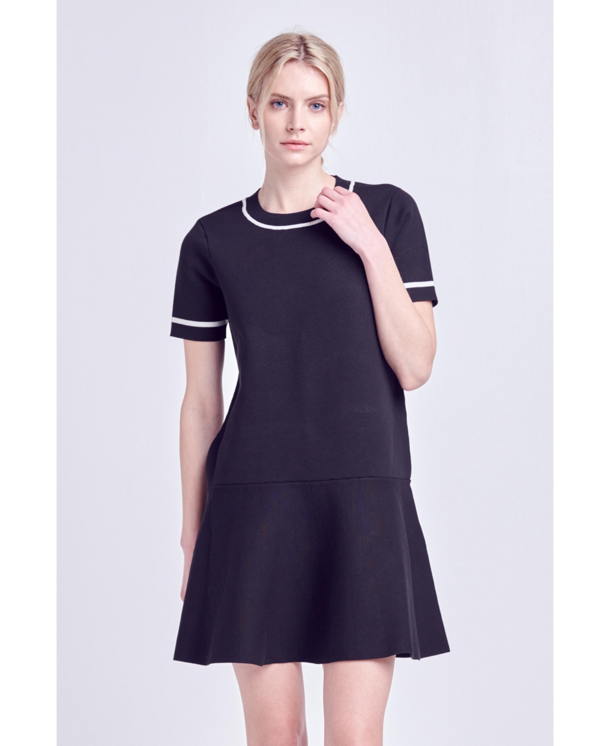 Women's Knit Contrast Mini Dress