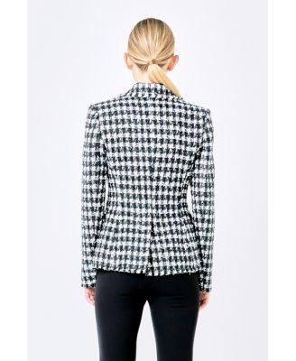 Women's Checked Tweed Blazer