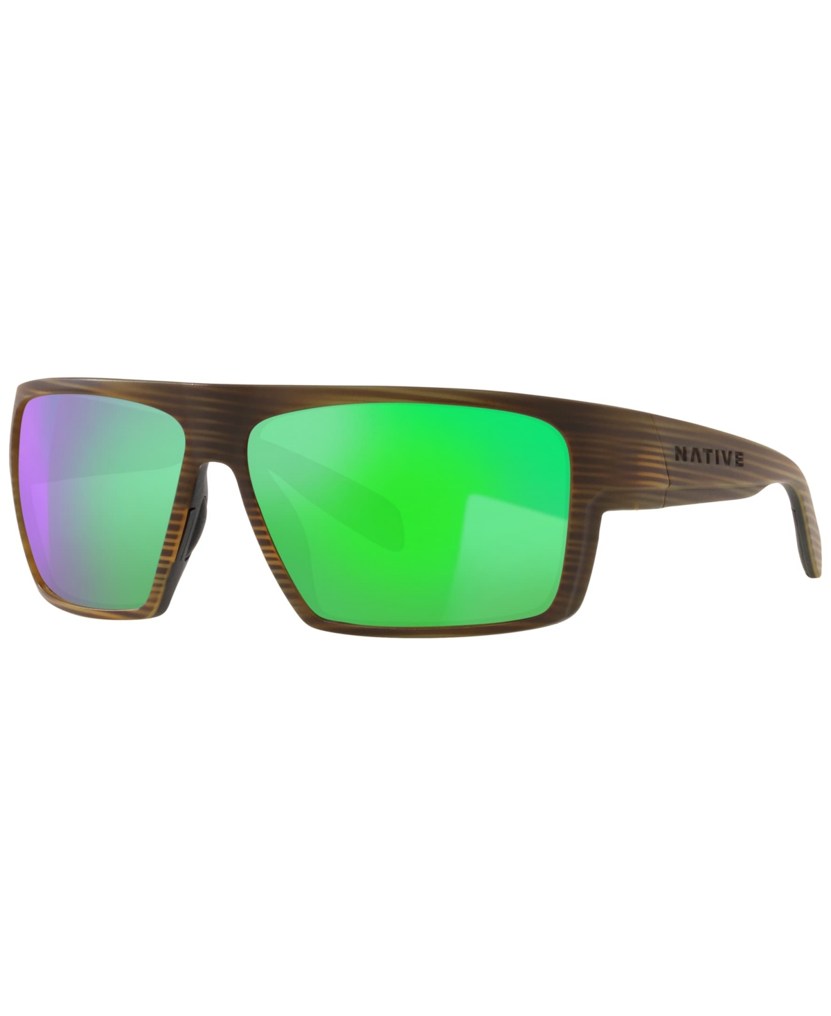 Native Men's Eldo Polarized Sunglasses, Mirror XD9010 - Wood, Matte Black
