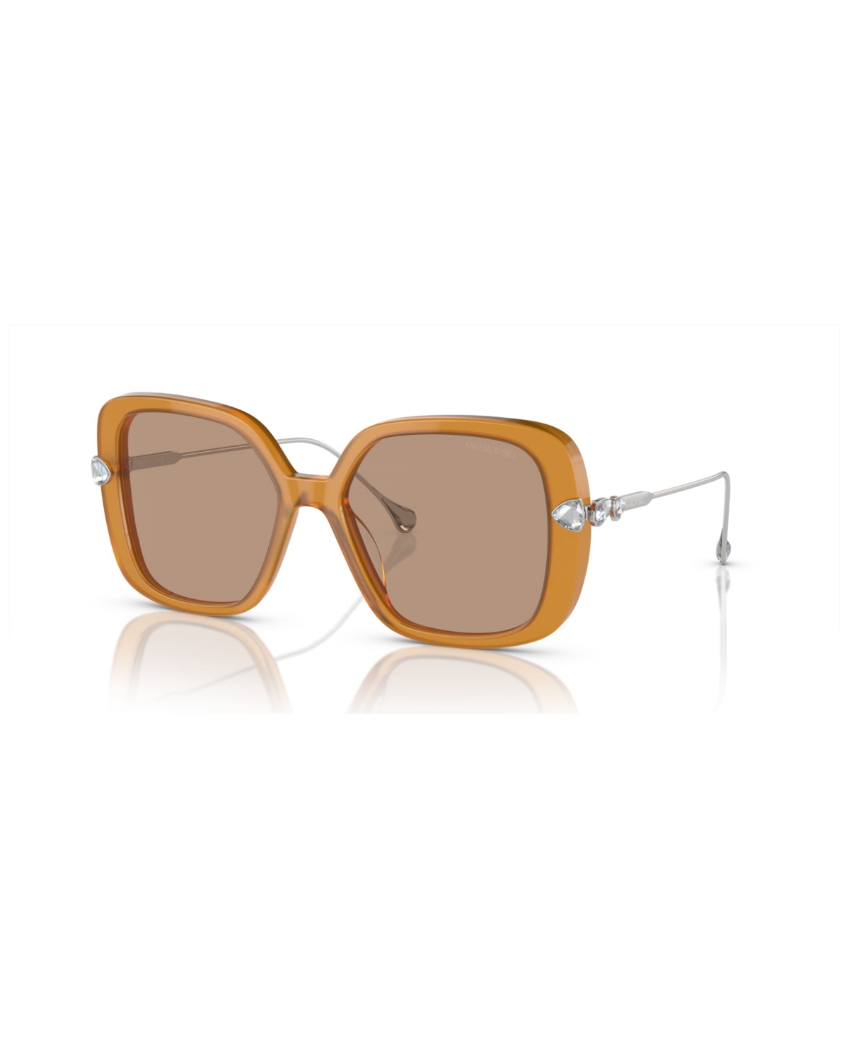 Swarovski Women's Low Bridge Fit Sunglasses Sk6011f In Brown