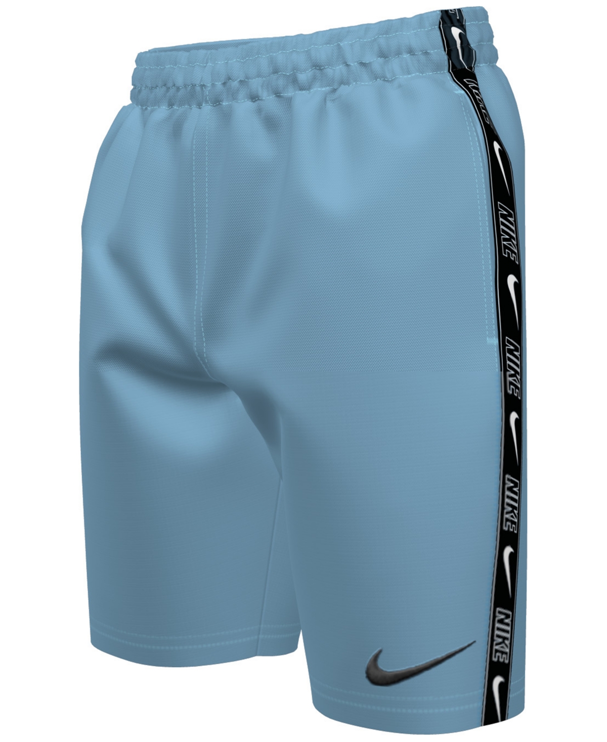 Shop Nike Big Boys Logo Tape Lap 7" Volley Swim Shorts In Aquarius Blue