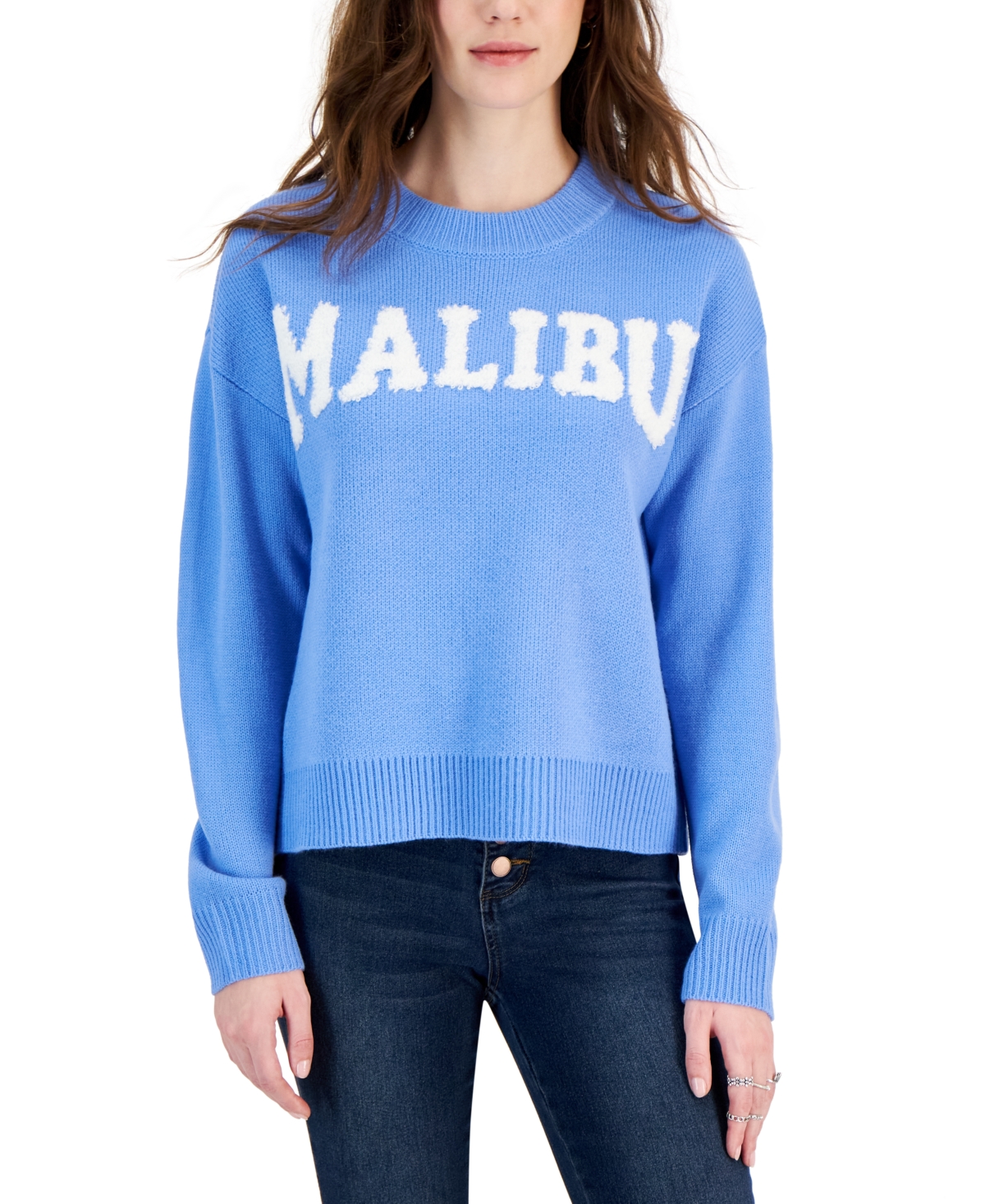 Hooked Up By Iot Juniors' Long-sleeve Sweater In Malibu Combo