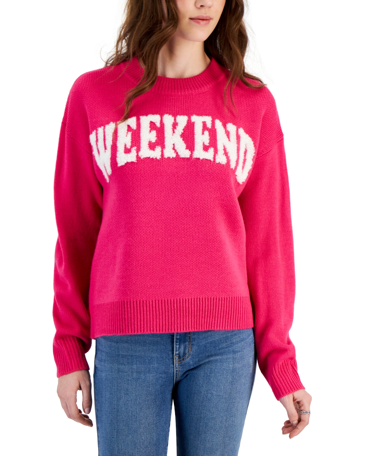 Hooked Up By Iot Juniors' Long-sleeve Sweater In Weekend Combo