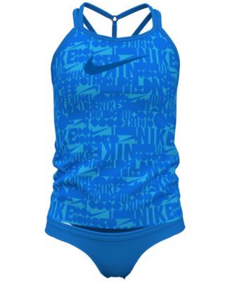 Nike Big Girls Retro Flow T-Crossback Tankini Swimsuit, 2 Piece Set ...