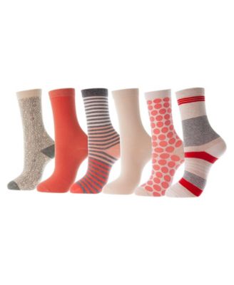 Women's Premium Cotton Dress Crew Socks 6 Pack, Moisture Wicking