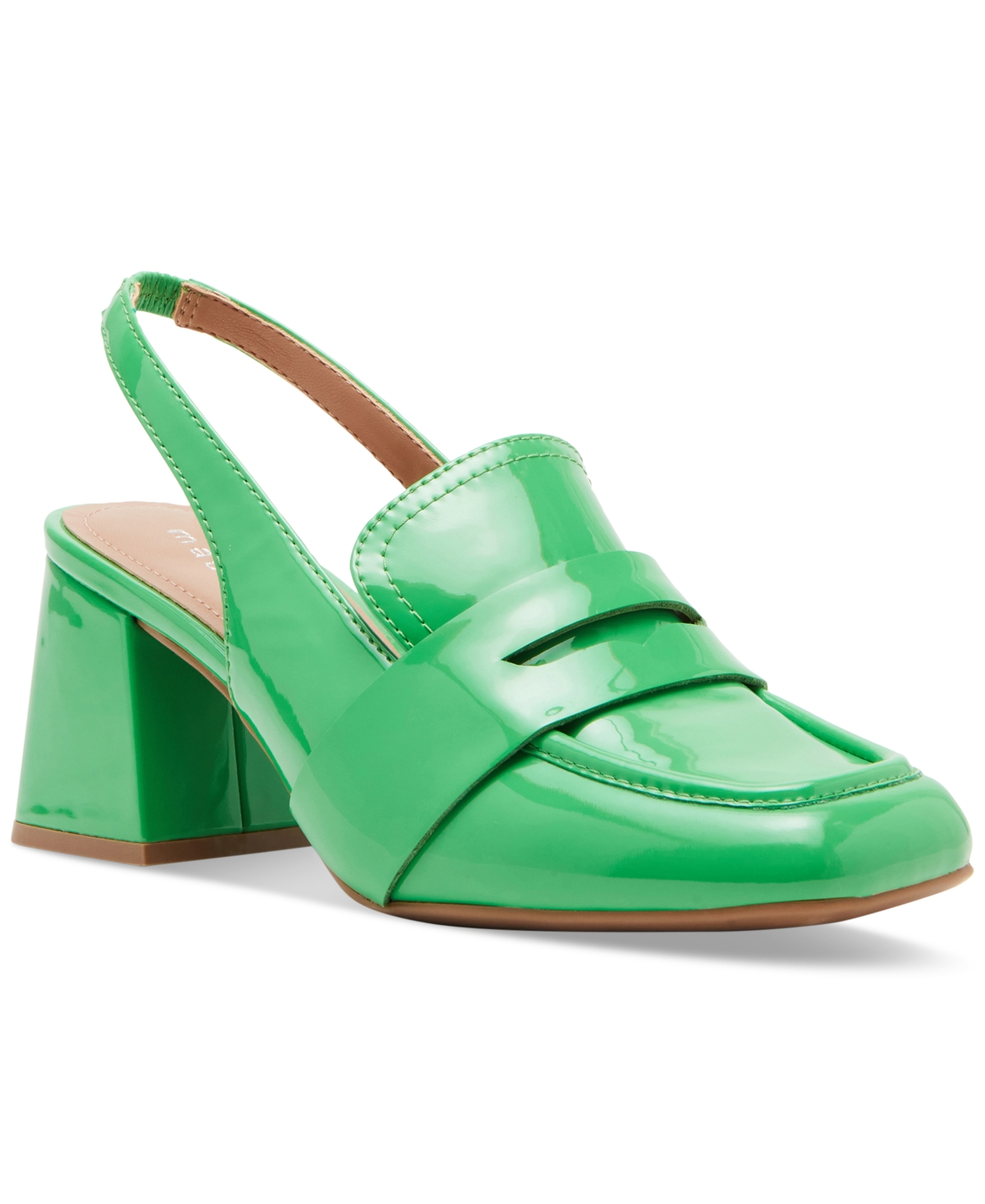 Britanna Slingback Tailored Loafer Pumps - Green Patent