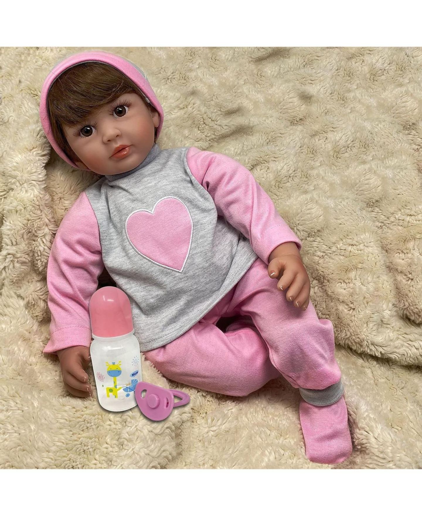 Детская кукла The New York Doll Collection 22 inch Realistic Looking Baby Doll, цвет: Розовый — фото 1