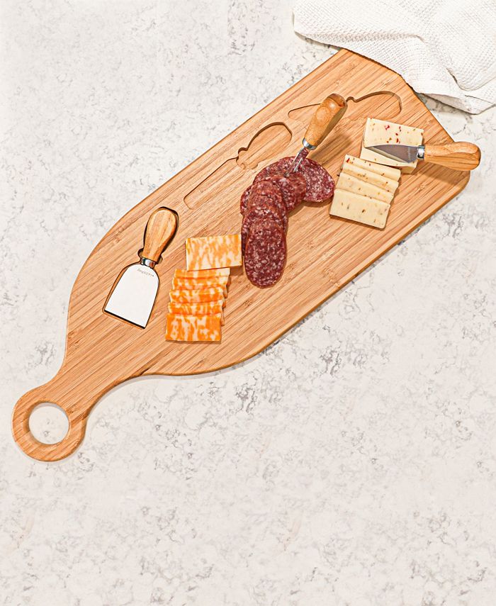 BergHOFF Bamboo 4 Piece Paddle Cheese Board Set with 3 Tools Macy's