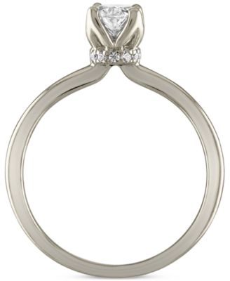 Certified Diamond Oval-Cut Solitaire Engagement Ring (3/4 ct. t.w.) in 14k White Gold Featuring Diamonds ith the De Beers Code of Origin, Created for Macy's