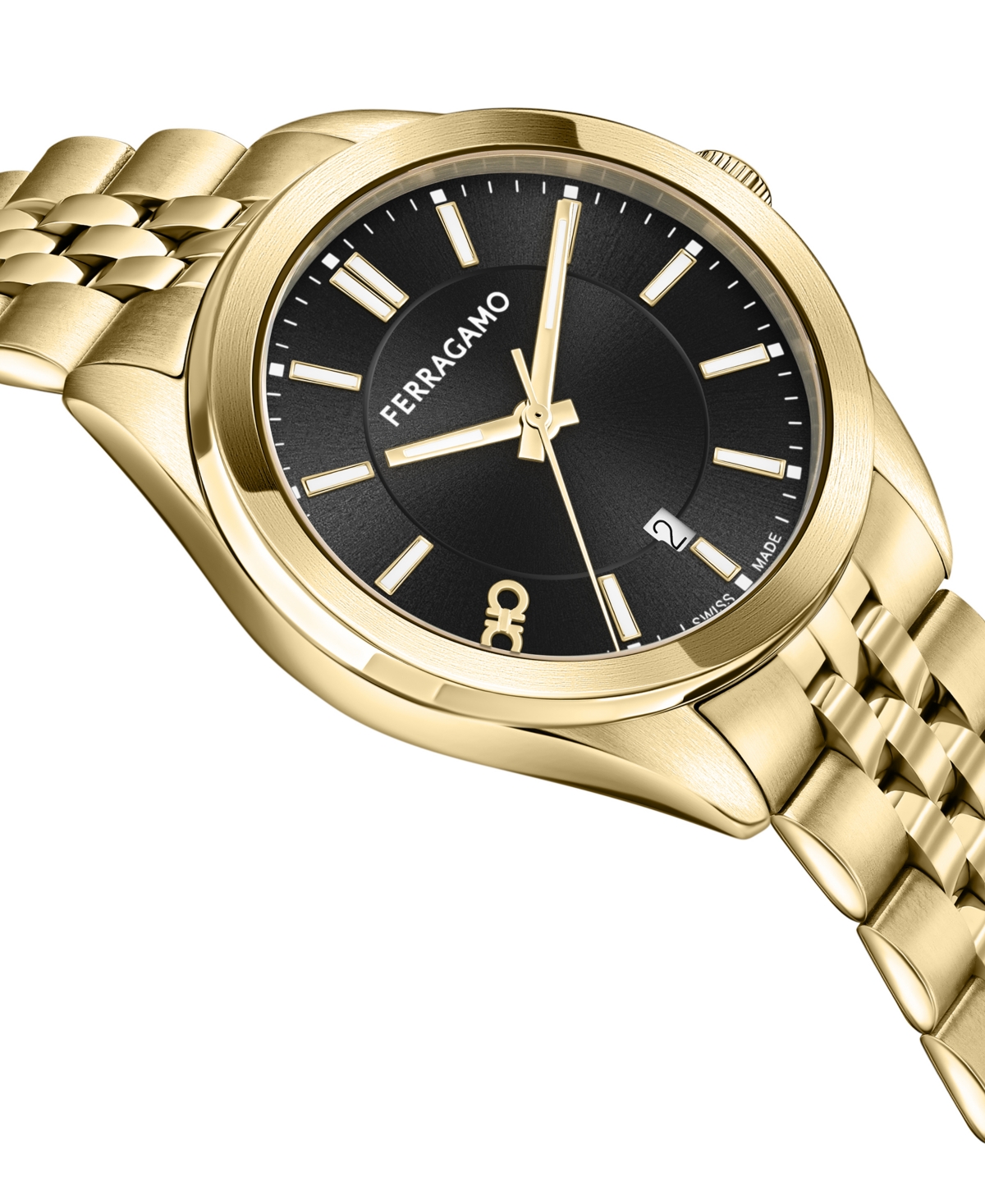 Ferragamo Salvatore  Men's Swiss Classic Gold Ion-plated Stainless Steel Bracelet Watch 42mm In Ip Yellow Gold