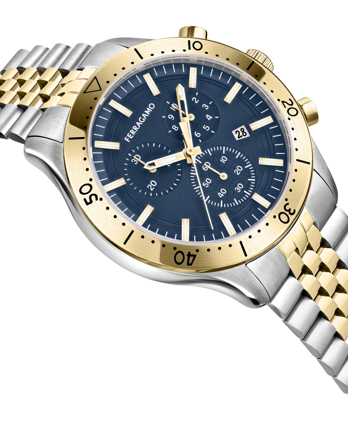 Ferragamo Master Chronograph, 43mm In Two Tone