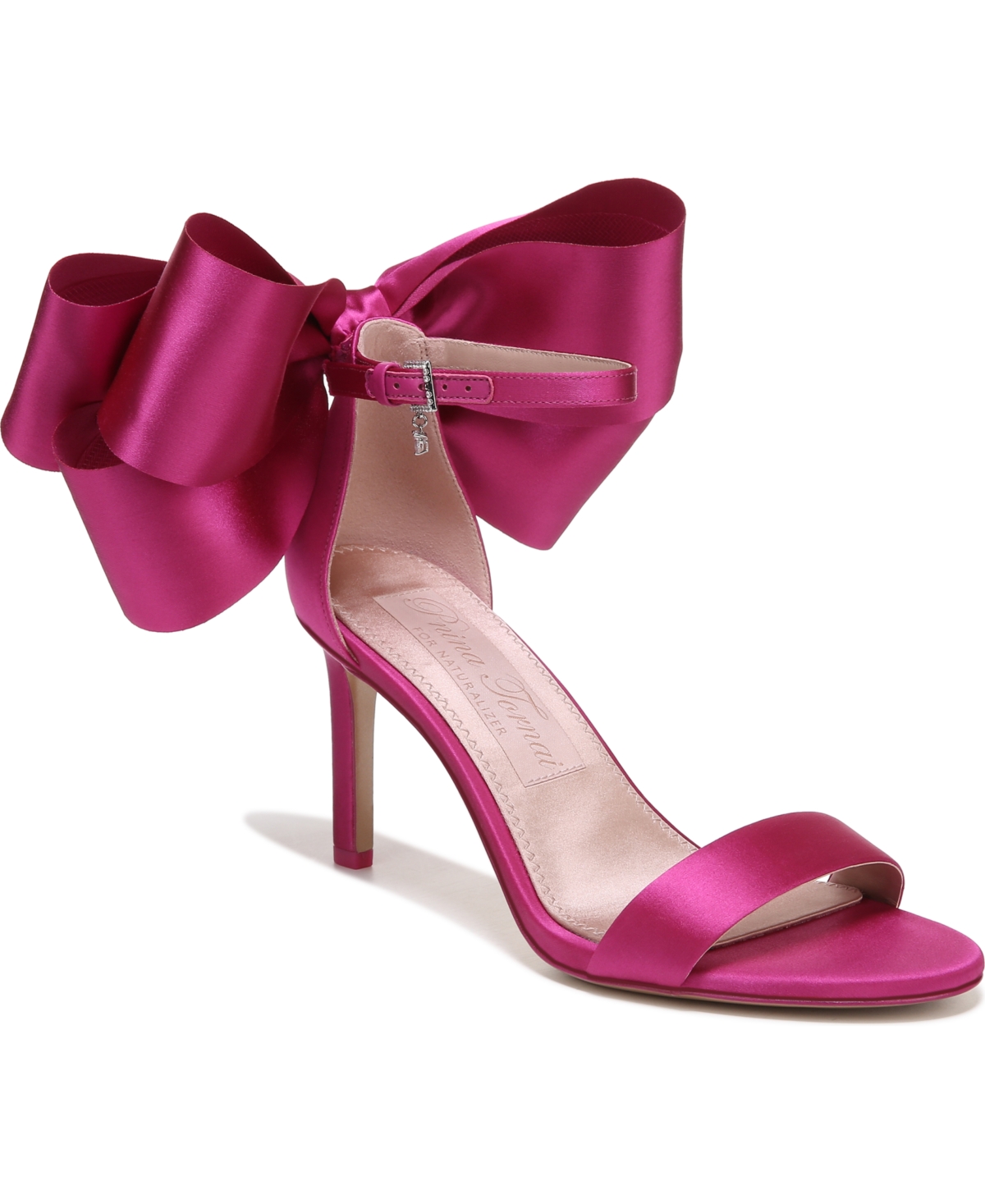 Shop Naturalizer Pnina Tornai For  Amour Ankle Strap Bow Sandals In Pink Satin
