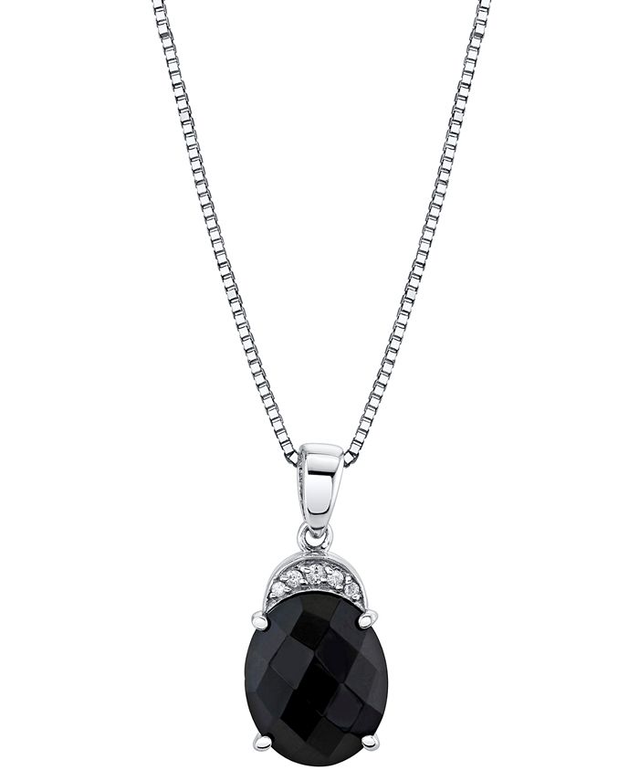 Macy's black onyx necklace outlet