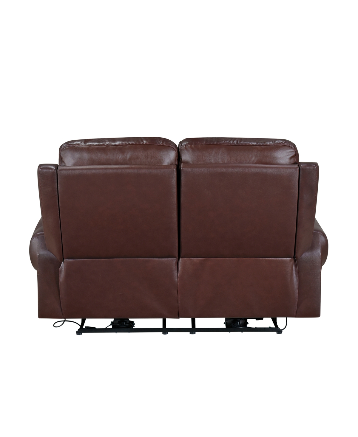 Shop Homelegance White Label Florentina 61" Leather Match Power With Power Headrests Double Reclining Love Seat In Brown