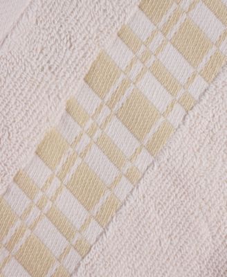Larissa Geometric Embroidered Jacquard Border Cotton 4-Pc. Bath Towel Set