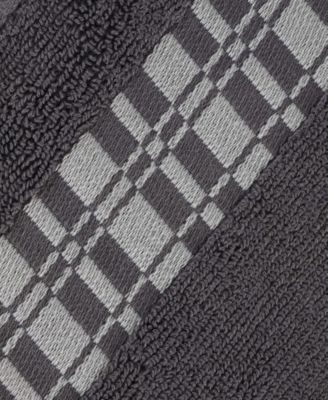 Larissa Geometric Embroidered Jacquard Border Cotton 3-Pc. Bath Towel Set