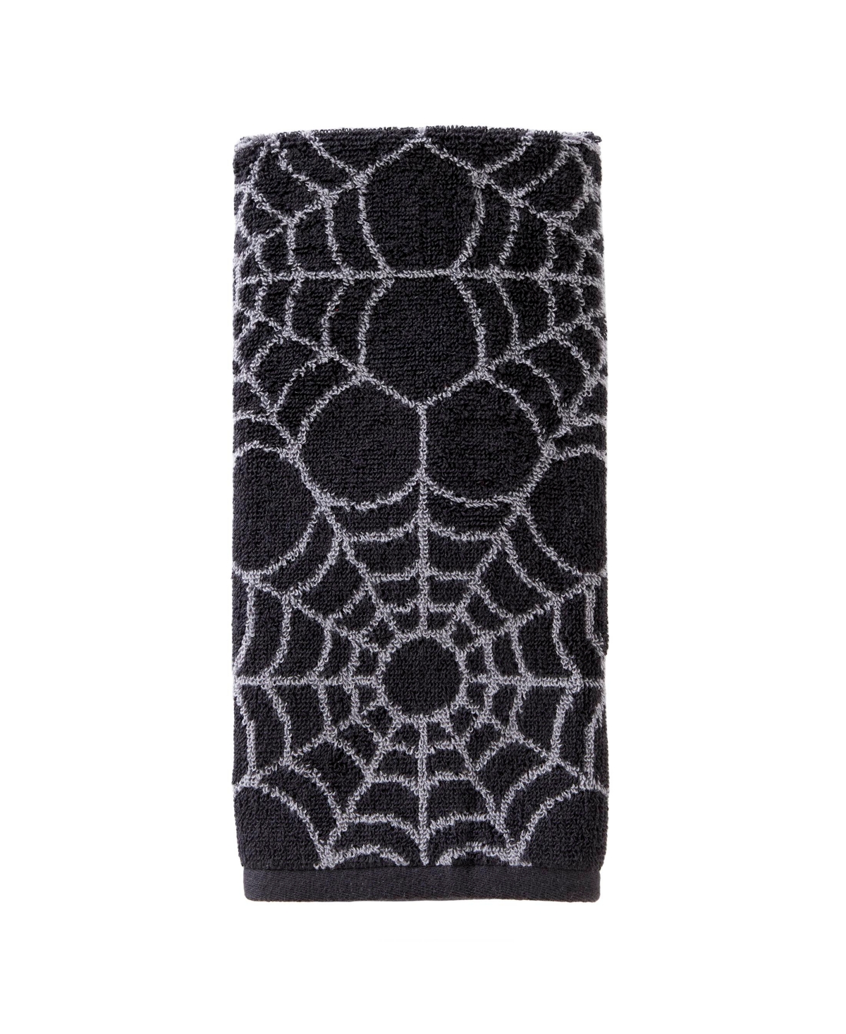 Skl Home Spider Web Cotton 2 Piece Hand Towel Set In Black