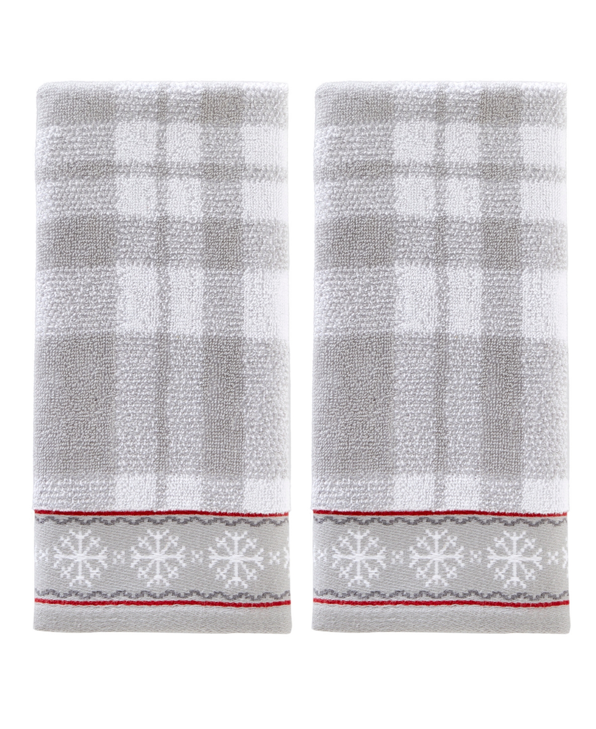 Skl Home Whistler Plaid Cotton 2 Piece Hand Towel Set In Gray,plaid