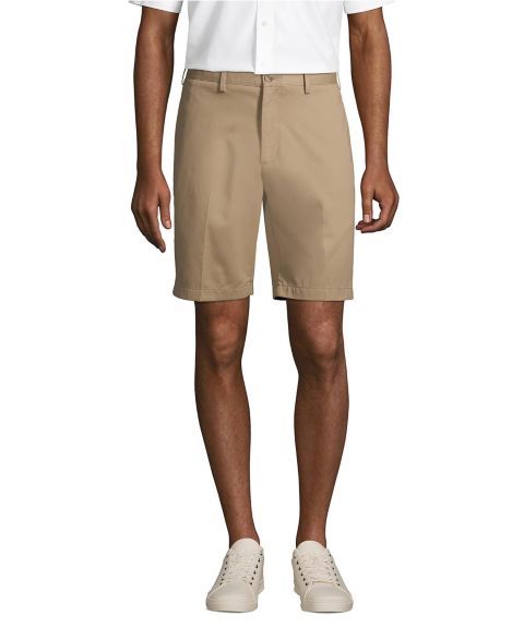 Мужские шорты Lands' End 9" Traditional Fit No Iron Chino, цвет: Хаки